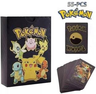 CrazyBuy Pokemon 55 Pcs Black Foil Cards (, V, GX, EX & Basic cards )