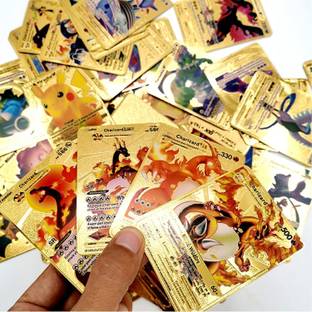 Craveon 55 Golden Poki Playing Foil Card Assorted for Kids