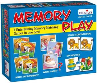 Creatives Memory Play 4-in-1 Educational Game for Kids Preschool Learning Toys Ages 3 & Up