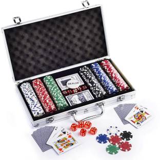 Kids Mandi Professional Casino Grade 300 Ceramic Chips with Aluminum Case Party & Fun Board Game