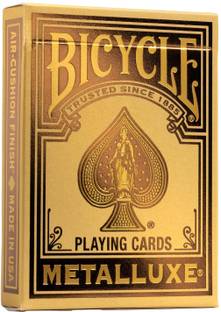 Bicycle Metalluxe Gold Playing Cards - Premium Metal Foil Finish - Poker Size