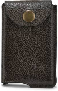 Yellowcoin Leather Wrapped Aluminum PopUp Slim Metal Credit Or Debit/ATM Card Holder Case 6 Card Holder