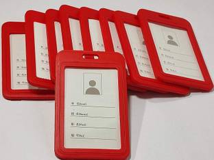 Bluedeal Plastic ID Card Holder Double Sides Visible for Office and School 1 Card Holder