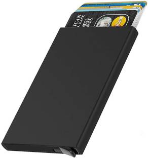 BANISTROKES Black RFID Blocking Aluminium Pop-Up Debit Card Holder 1 Card Holder