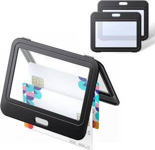 NSSP Horizontal Plastic Locking ID Card Holder for Office/School 1 Card Holder