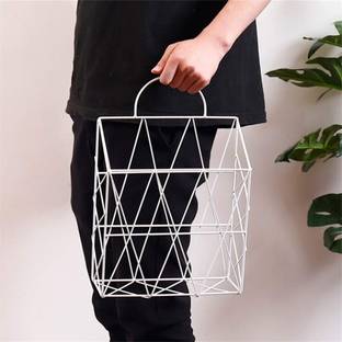 Franklite Meatl Magazine Rack Newspapers File Holder, Wall-mounted Mesh Metal Desk Bookshelf, for Office School Living Room Bedroom Bathroom Desk Décor (White)