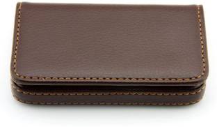 RKPM Stylish Pocket Sized Stitched Leather Visiting Card Holder for Keeping Business Cards and More - Brown 30 Card Holder
