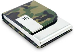 Celebr8 Camouflage Pocket Sized Visiting Business ATM Credit Debit Card Holder Leather Stitched Wallet with Magnetic Closure for Men & Women 8 Card Holder