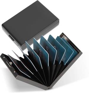 Classium New Launch Black RFID Protected Steel Debit/Credit/ATM For Men & Women Slots 10 Card Holder