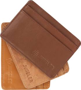Jungler RFID Blocking Credit Card Debit Card Case (Genuine Hunter Leather, Color: Beige) 6 Card Holder