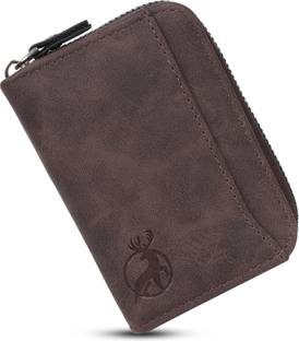 Flipkart SmartBuy Long-Lasting Brown 9 Card Slot|2 Cash Slot Leather Zip Debit/Credit 10 Card Holder
