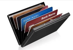 Classium Black RFID Protected Metal ATM/Debit/Credit Man/Woman 6 Card Holder