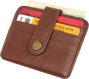 Jungler RFID Blocking Brown Nappa Leather Multiple Card Note Case Credit Card Holder ATM Holder Note case 6 Card Holder