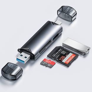 Primate 6-in-1 Metal Body Card Reader with SD,Micro SD,USB 3.0 Type C & Micro USB Ports Card Reader