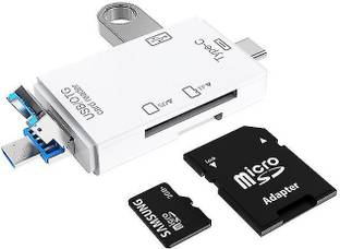 IJJA 6 in 1 with OTG, SD Card Reader, USB Type C, USB 3.0 & Micro USB for Memory Card Card Reader