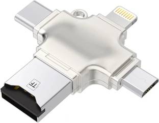 ULTRABYTES 4 in 1 SD Micro Card Reader for Phone PC Camera SD Card Adapter Card Reader