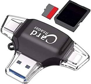 MESHIV 4 in 1 OTG with Four Ports, Lightening, Type C, Micro USB, Card Reader