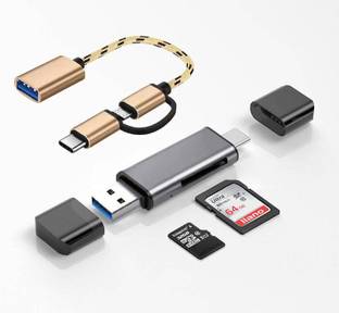 Foxne Point 3in1 Card Reader type C Micro USB A 3 in 1, USB 3.0 Multi-function, & OTG Cable Card Reader