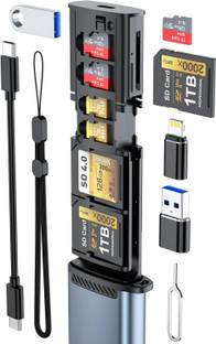 SCALEBEE 9 in 1 SDHC Micro Card Reader Holder Case High Speed USB 3.1 Type-C SD/TF 5Gbps Card Reader