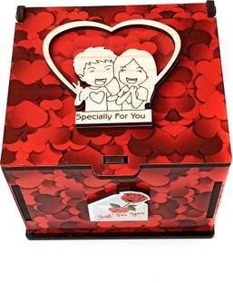 nyarogift Romantic Greeting Cards Messages in Wooden Gift for Valentine Greeting Card