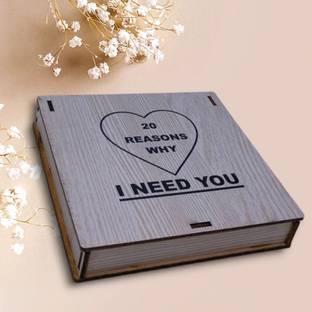 DAAYIM 20 Reasons why i Need You Message Box Gift for Loveable Person Greeting Card