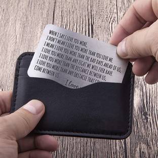 theprinthub Engraved Love Note Wallet Card Insert Stainless Steel for Valentines Greeting Card
