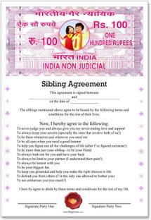 Exciting Lives Rakshabandhan Siblings Agreement - For Rakhi, Brother, Sister, Raksha bandhan Greeting Card