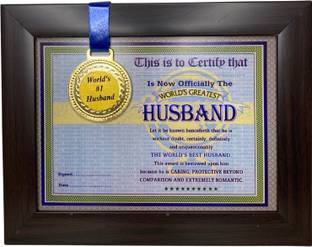 Northland Best Husband in World Framed Certificate - Unique Gifts for Husband Greeting Card
