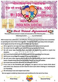 Stylotrendz A4 Size Best Friend Agreement gift for Bestie Special Friend Greeting Card