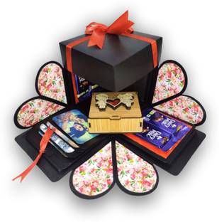 US IDEAL CRAFT Chocolate Explosion Box, Birthday Gift (WOODEN BOX) Paper Gift Box Greeting Card