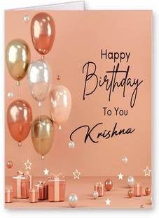 Midas Craft Krishna Happy Birthday Greetings Card 36. Greeting Card