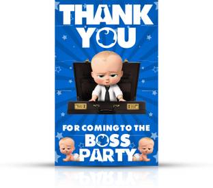 ZYOZI Boss Baby Thank You for Coming Gift Tags for Birthday,Thanksgiving Favor Invitation Card