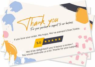 ESCAPER Thank you Cards for Business (3.5 x 2 inche) Thank you for your purchase cards & Business Card