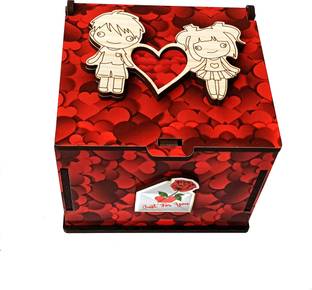 nyarogift Romantic Greeting Cards Love Messages in Surprise Wooden Gift Box Greeting Card