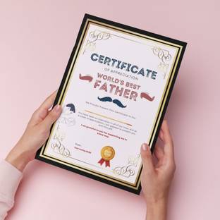 AanyaCentric Best Father Certificate 11.7x8.3inches A4 Size For Papa Dad Daddy Greeting Card