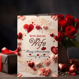 GIFT MY PASSION Happy Anniversary Card To My Darling Wife Greeting Card