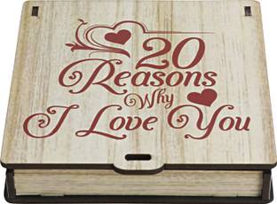 वेंज़ेल 20 Reasons Why I Love You Surprise Wooden Box ग्रीटिंग कार्ड