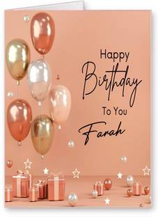 Midas Craft Farah Happy Birthday Greetings Card 36. Greeting Card