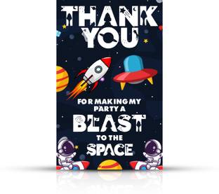 ZYOZI Space Theme Thank You for Making Party A Blast to The Space Tags for Birthday Invitation Card