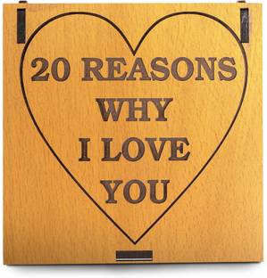 Celebr8 20 Reasons Why I Love You Message Gift Surprise Wooden Box Greeting Card