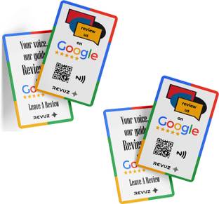 REVUZ Google Review Card: NFC & QR, instant link activation, tap or scan for access Business Card