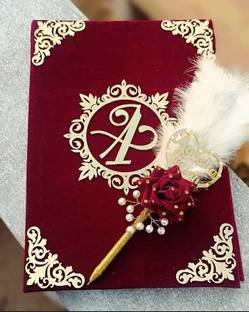 Qubool hai Customizable pen and Nikahnama sign booklet for wedding Greeting Card