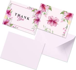 CLICKEDIN Stylish Floral Printed, 24 Envelops and Thank You Greeting Card