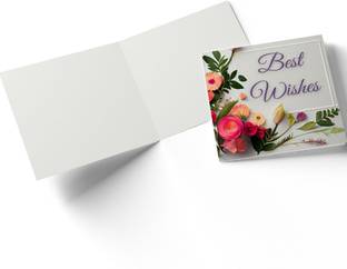 AanyaCentric 2.9x2.8inch Best Wishes Folded Card Tags Blank Inside Greeting Card