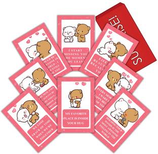 theprinthub Romantic Greeting Cards with Cute Bear, Set of 8, 4x6 inches, Surprise! Greeting Card