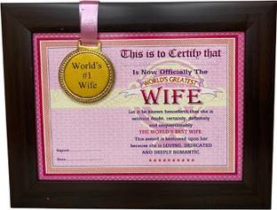 Northland Best Wife in the world Frame Certificate With Medal - Unique gifts for Wife Greeting Card