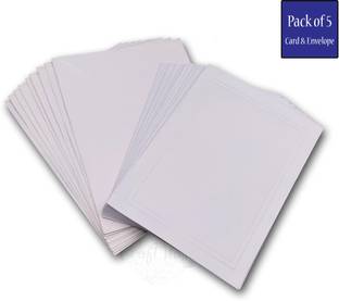 CRAFTWAFT Blank Greetings Card 5X7 Inch Ideal for Drawing, Painting, Writing DIY Greeting Card