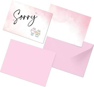 CLICKEDIN Beautiful Sorry Greeting Card & Envelops High-Quality Printed Set Of 24 Card Greeting Card