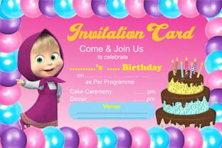 Naveen Marsha Birthday Party Invitation Cards Family and Friends Suitable For Boy Girl Invitation Card