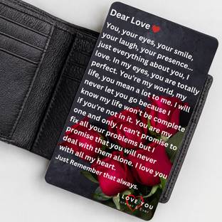 theprinthub Dear Love Rose Wallet Card | Shining Finish Romantic ATM Size Birthday Gift Greeting Card